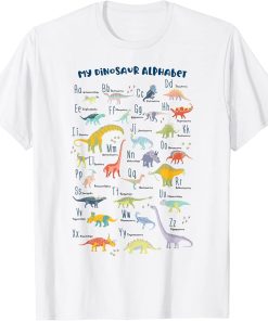 ABC Dino Identification A-Z Types Of Dinosaurs Alphabet T-Shirt