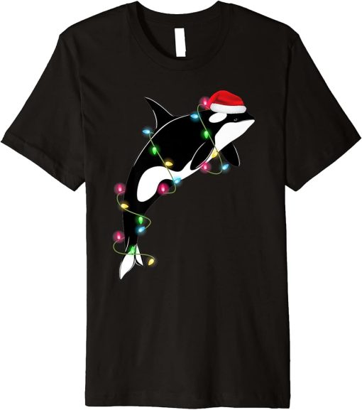 Funny Orca Killer Whale Santa Hat Christmas Sea Animals Premium T-Shirt