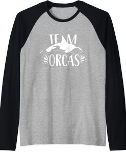 Team Orcas Sea Whale Orca Protect Raglan Baseball Tee