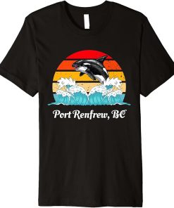 Vintage Port Renfrew BC Distressed Orca Killer Whale Art Premium T-Shirt