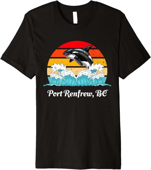 Vintage Port Renfrew BC Distressed Orca Killer Whale Art Premium T-Shirt